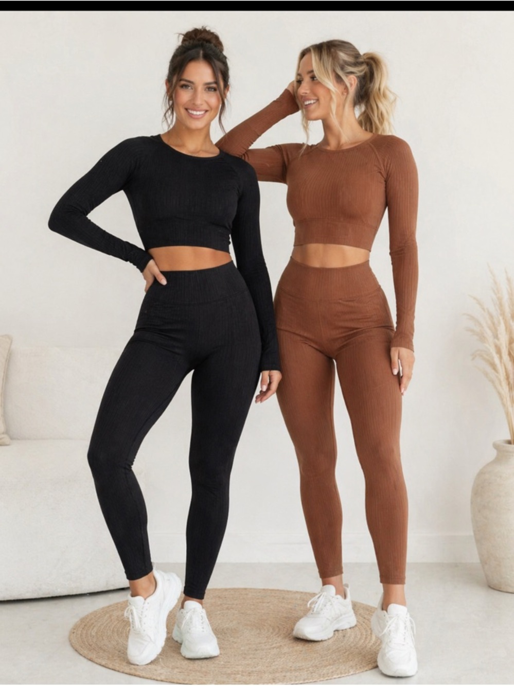 Bundle of 2 Ribbed Seamless Activewear Sets